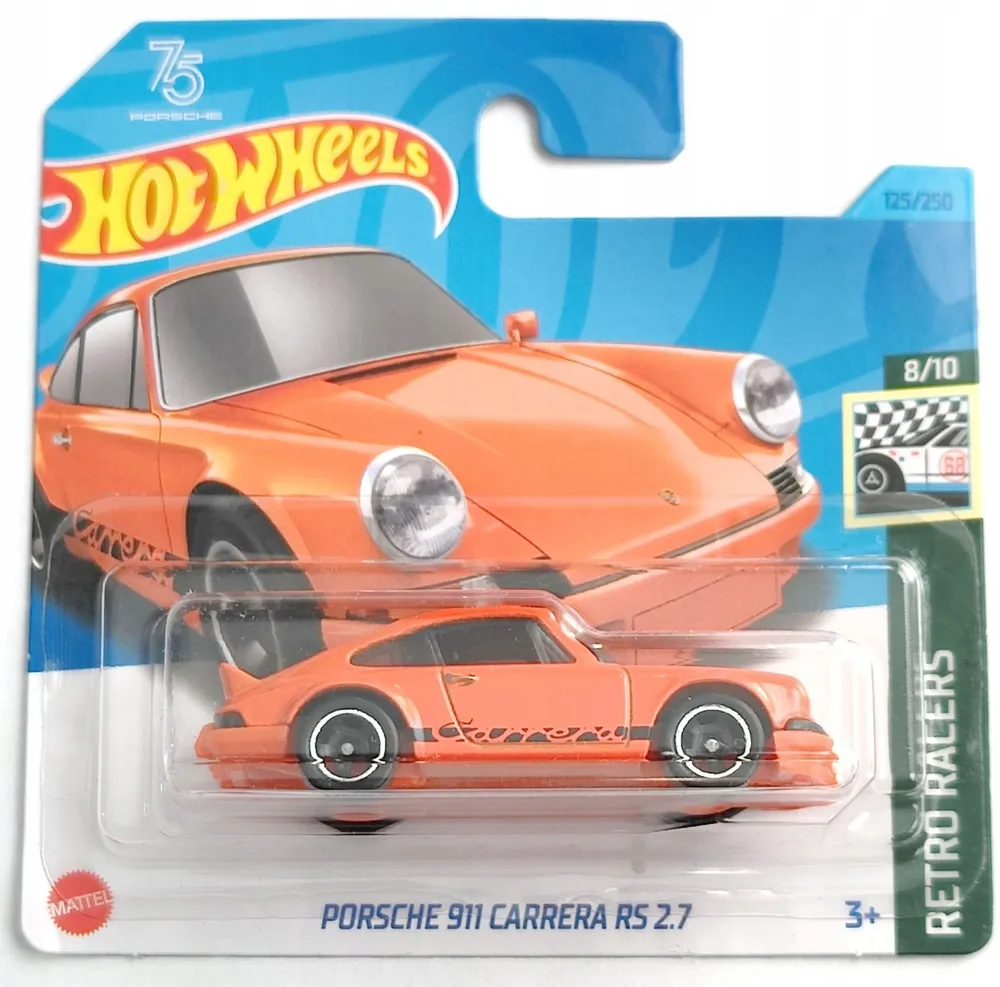 

Машинка Hot Wheels Retro Racers Porsche 911 Carrera RS 2.7, HKJ82-N521, Оранжевый