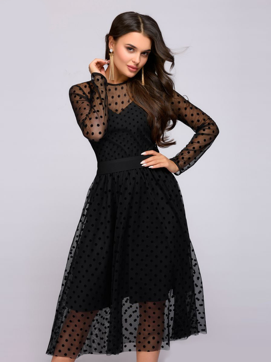 фото Платье женское 1001dress dm01050 черное 40 ru