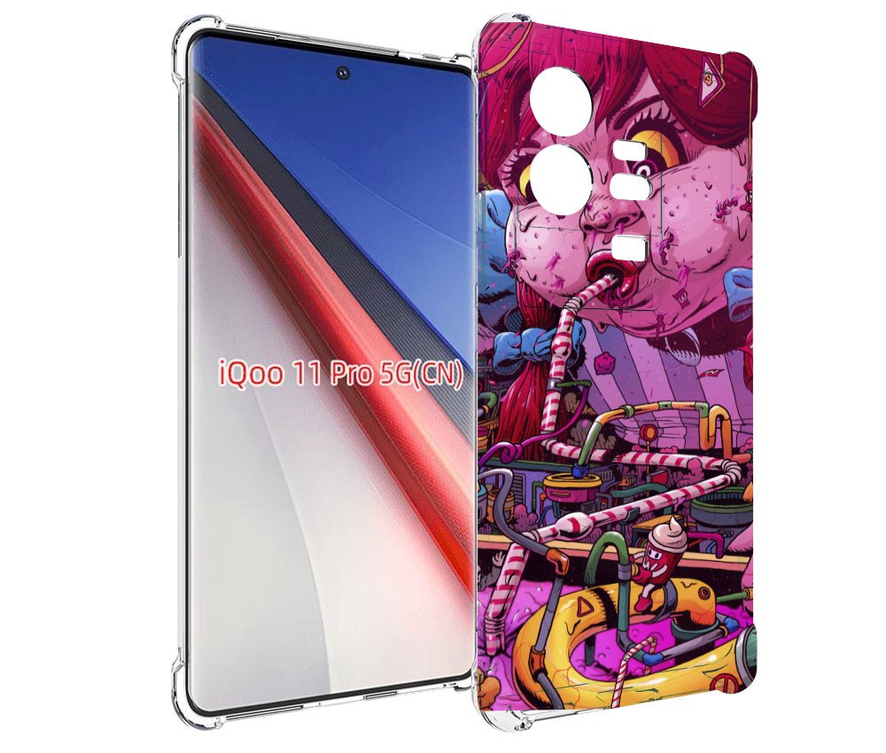 

Чехол бампер MyPads прикольная сладкая картинка для Vivo iQOO 11..., Прозрачный, Tocco