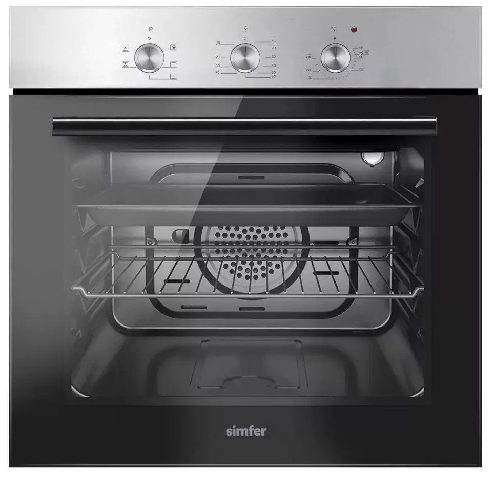 

Встраиваемый электрический духовой шкаф Simfer B6EM16023 серебристый; черный, B6EM16023