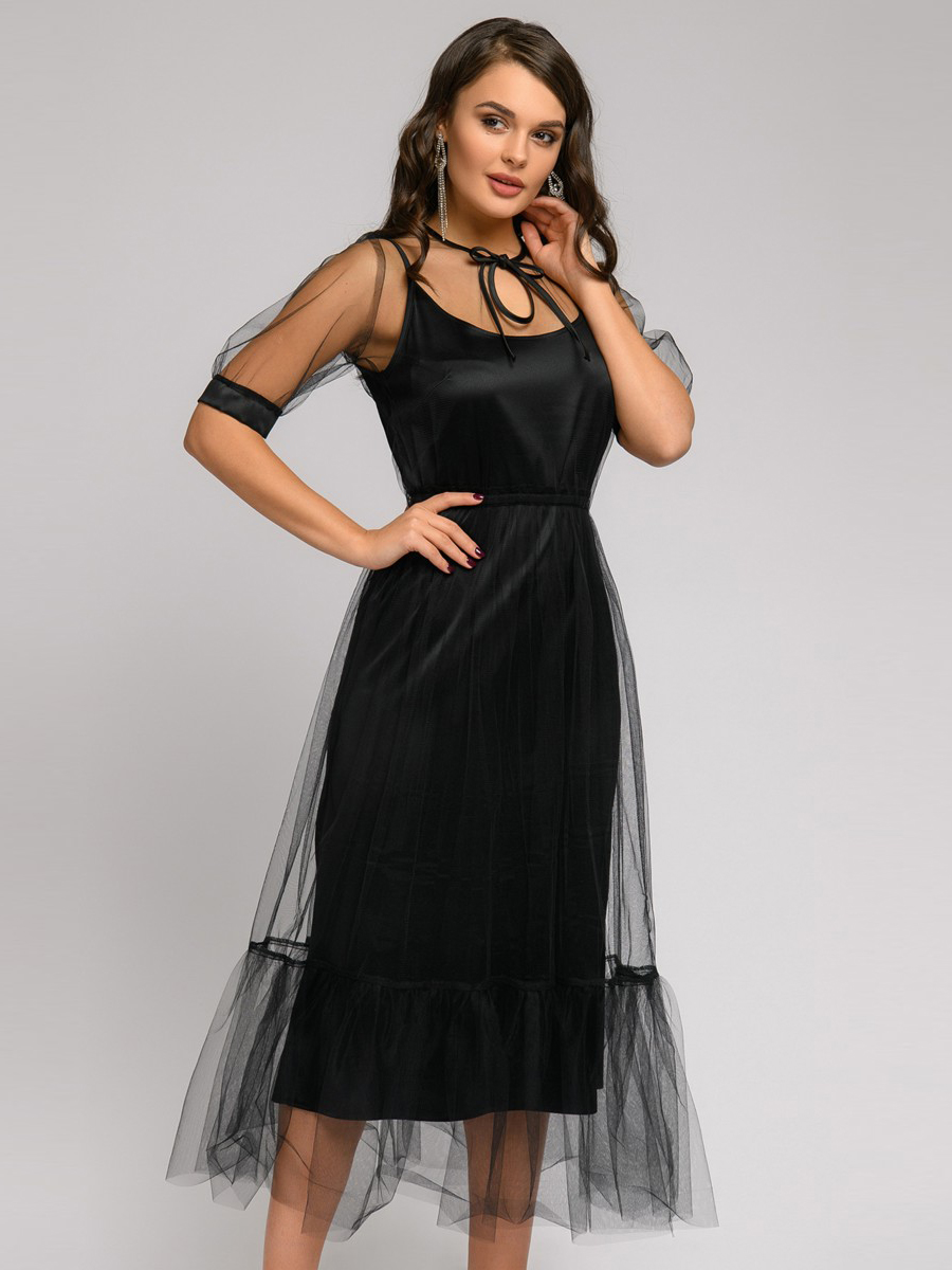 фото Платье женское 1001dress dm01734 черное 44 ru