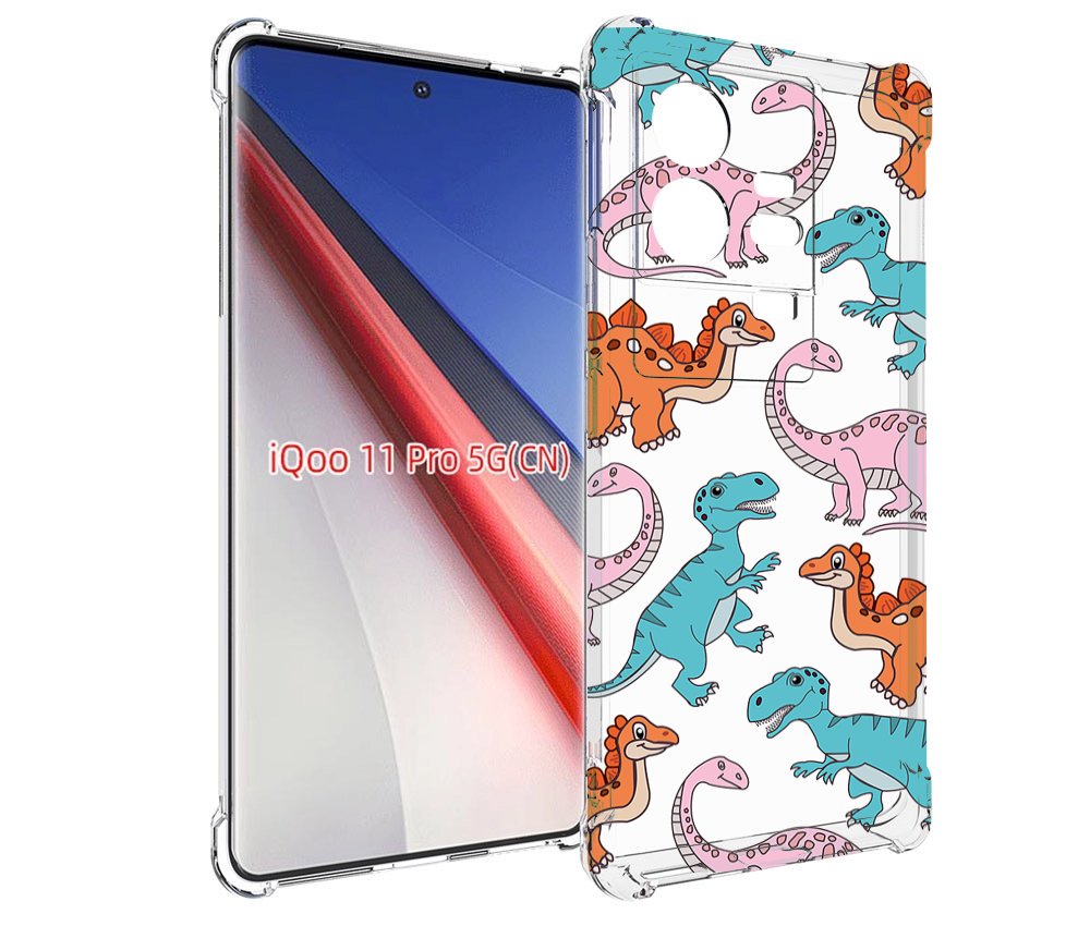 

Чехол бампер MyPads разные-динозаврики для Vivo iQOO 11 Pro прот..., Прозрачный, Tocco