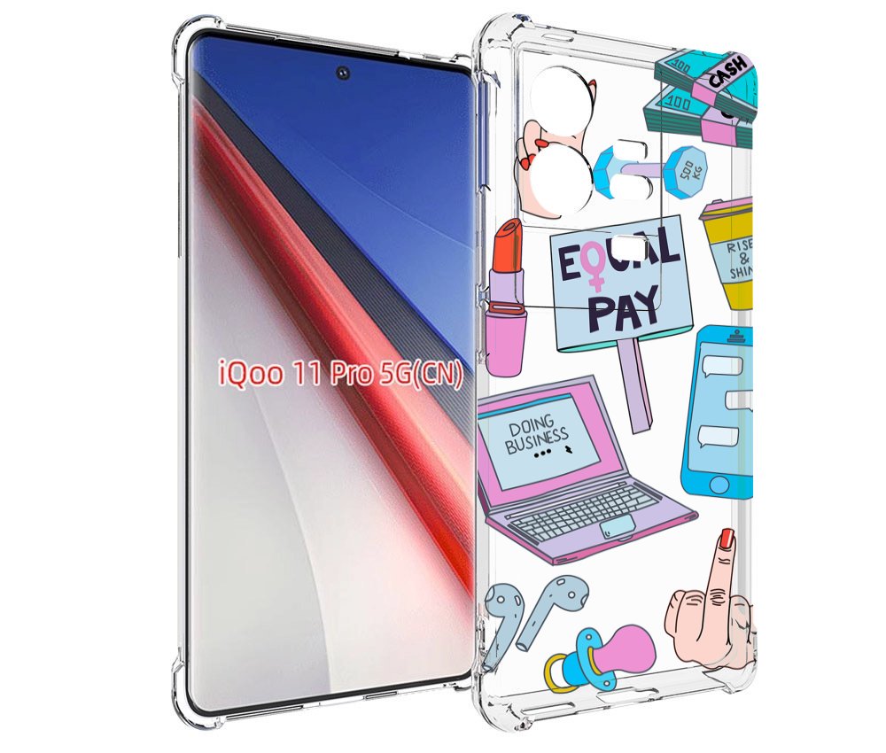 

Чехол бампер MyPads разные-штучки для Vivo iQOO 11 Pro противоуд..., Прозрачный, Tocco