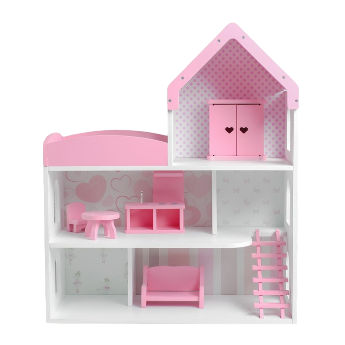 Кукольный дом Авалон Мармелад с обоями и набором мебели