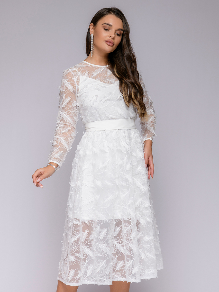 фото Платье женское 1001dress 0142101-02597 белое 40 ru