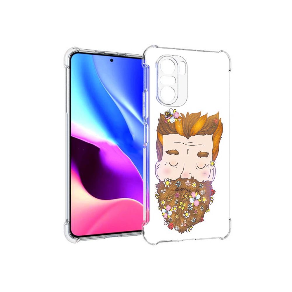 Чехол MyPads Tocco для Xiaomi Redmi K40 мужчина с цветами в бороде (PT158239.260.489)