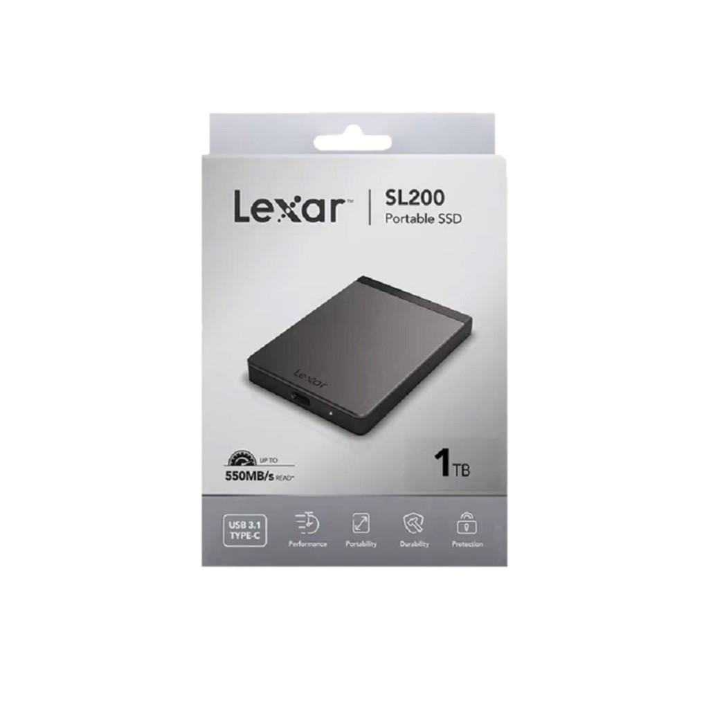 

Внешний SSD диск Lexar SL200 1 ТБ (14811119), Серый, SL200