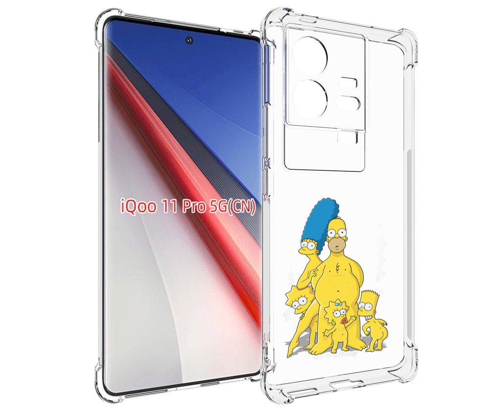 

Чехол бампер MyPads семья-симпсонов для Vivo iQOO 11 Pro противо..., Прозрачный, Tocco