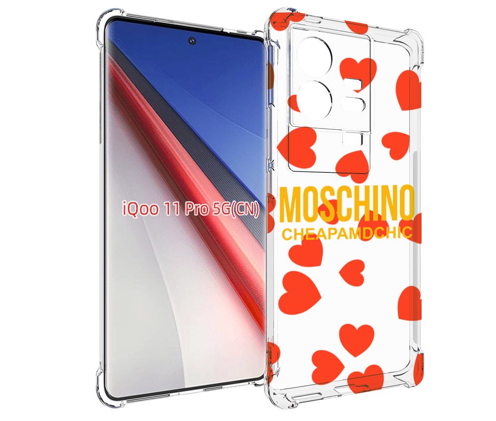 

Чехол бампер MyPads сердца-москино для Vivo iQOO 11 Pro противоу..., Прозрачный, Tocco