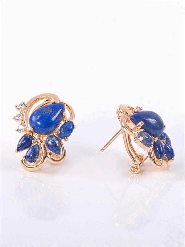 

Серьги из бижутерного сплава Lotus Jewelry 3037E-07La, лазурит, 3037E-07La