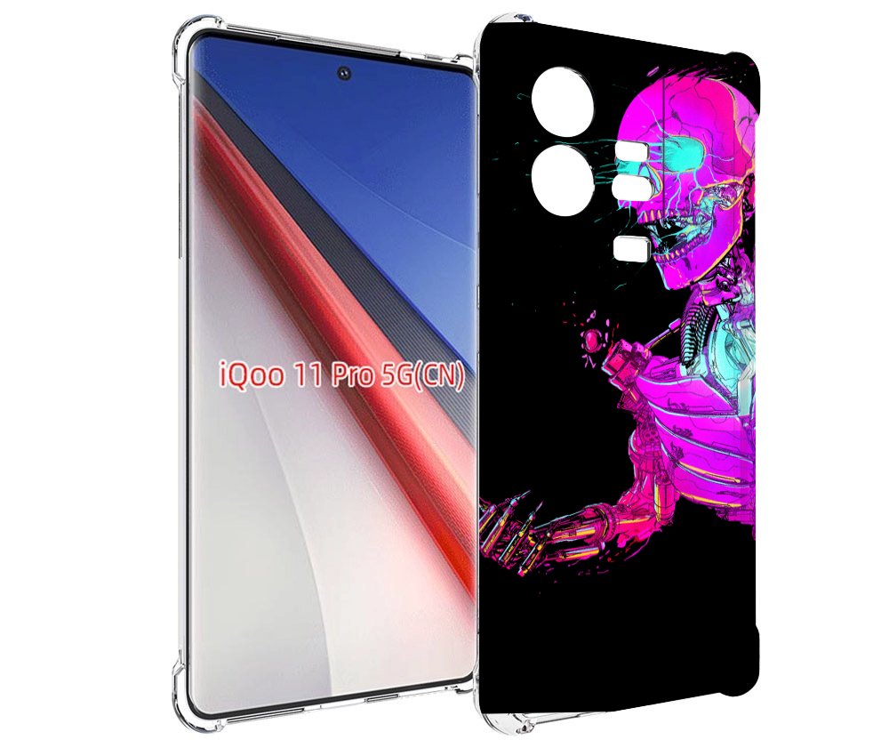 

Чехол бампер MyPads скелет-робот-фиолетовый для Vivo iQOO 11 Pro..., Прозрачный, Tocco