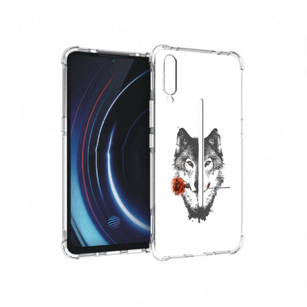 

Чехол MyPads Tocco для Vivo iQOO волк с розой (PT226955.389.270), Прозрачный, Tocco