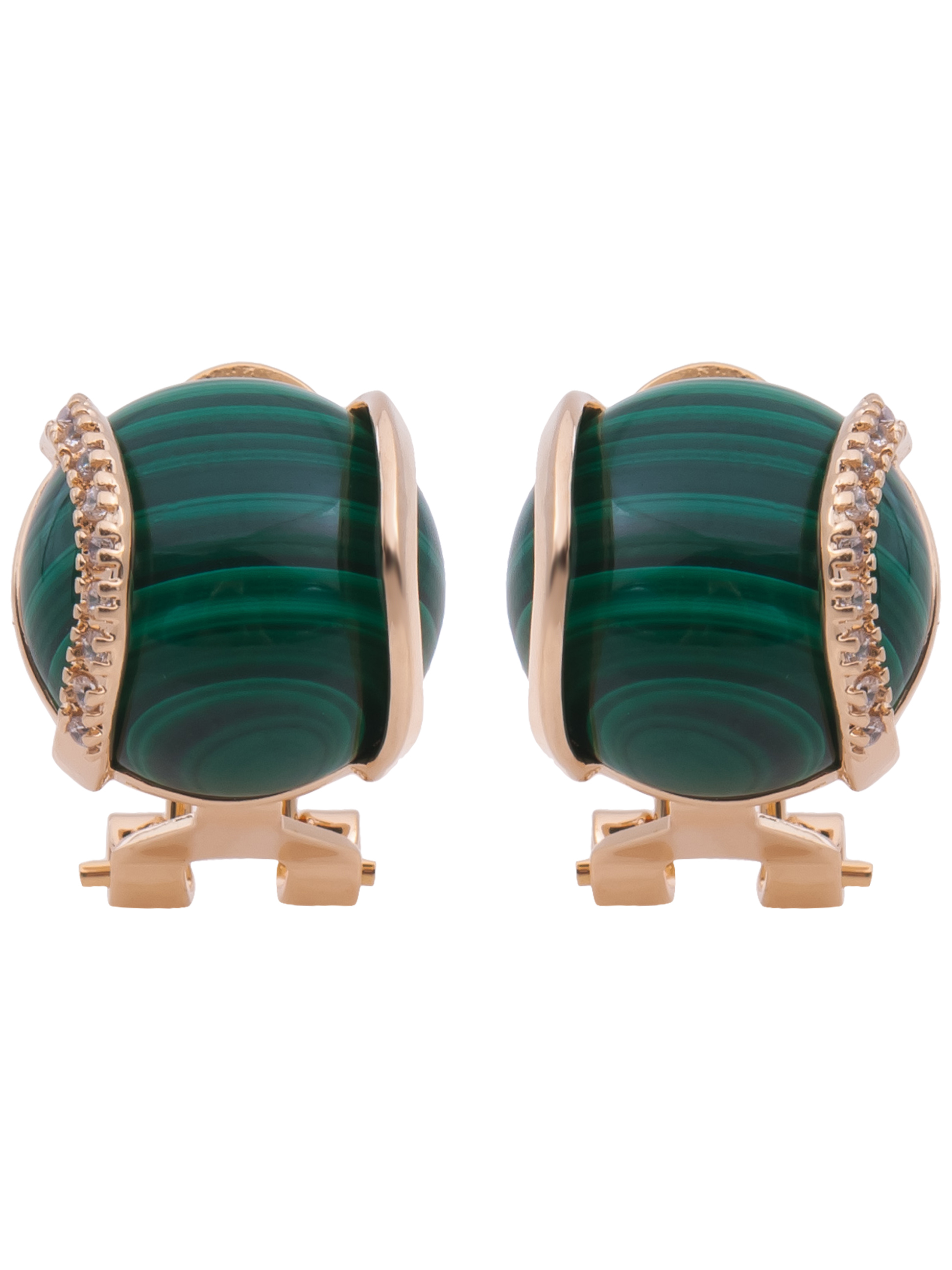

Серьги из бижутерного сплава Lotus Jewelry 3041E-01ml, малахит/циркон, 3041E-01ml