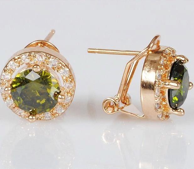 

Серьги из ювелирного сплава Lotus Jewelry 384E-008pd, перидот/циркон, 384E-008pd