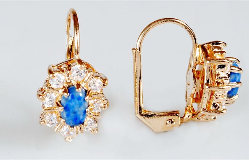 

Серьги из ювелирного сплава Lotus Jewelry 39E-40La, лазурит/циркон, 39E-40La