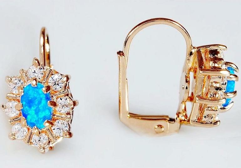 

Серьги из ювелирного сплава Lotus Jewelry 39E-40OJK5, опал/циркон, 39E-40OJK5