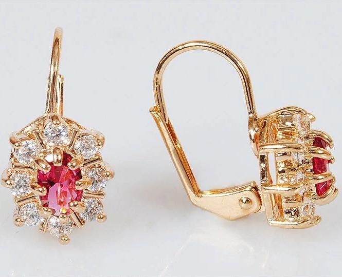 

Серьги из ювелирного сплава Lotus Jewelry 39E-41Rc, корунд/циркон, 39E-41Rc