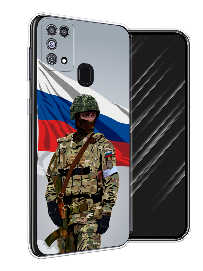 

Чехол Awog на Samsung Galaxy M31 "Солдат с флагом", Белый;синий;красный;зеленый, 2100750-1