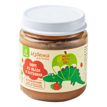 

Пюре ВкусВилл из яблок и клубники с 6 месяцев 100 г, 1 шт., из яблок и клубники