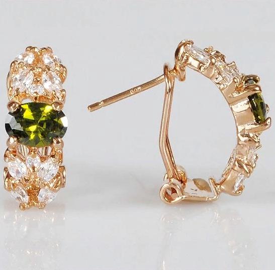 

Серьги из бижутерного сплава Lotus Jewelry 66E-21pd, перидот/циркон, 66E-21pd