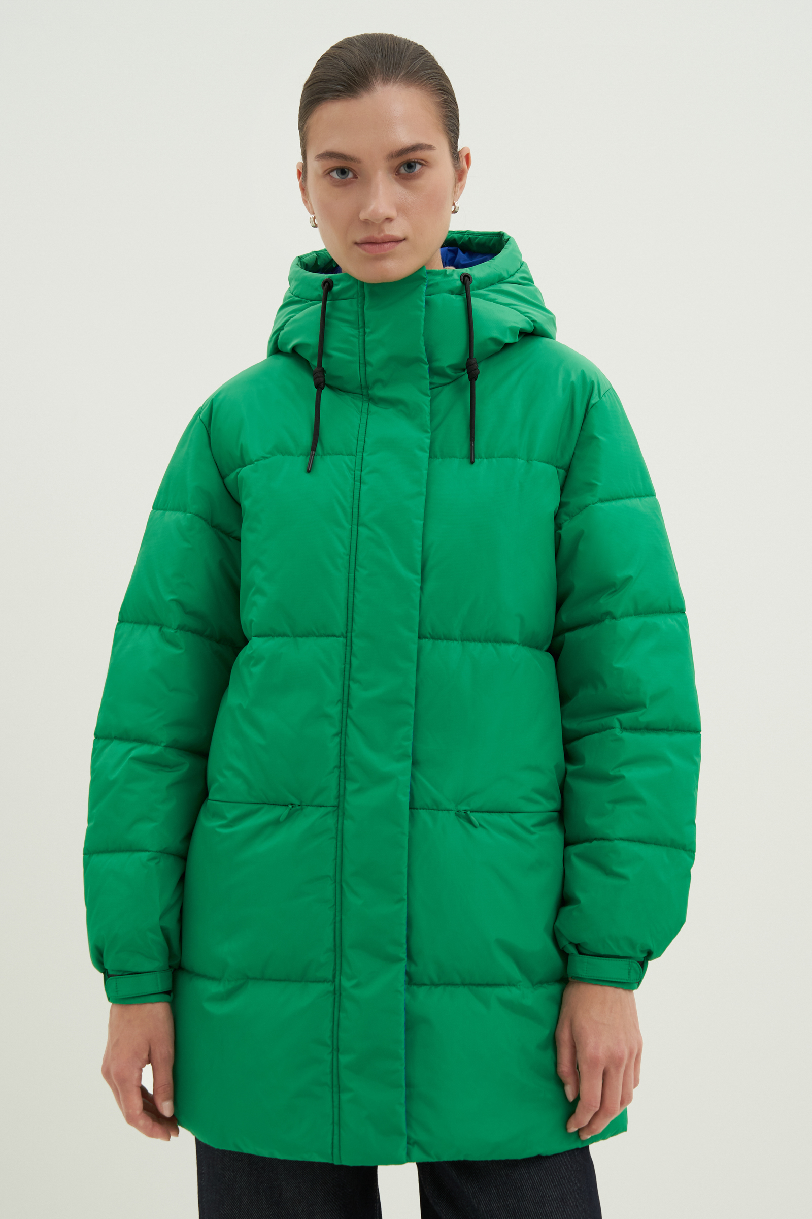 Пальто женское Finn Flare FWC11054 зеленое M