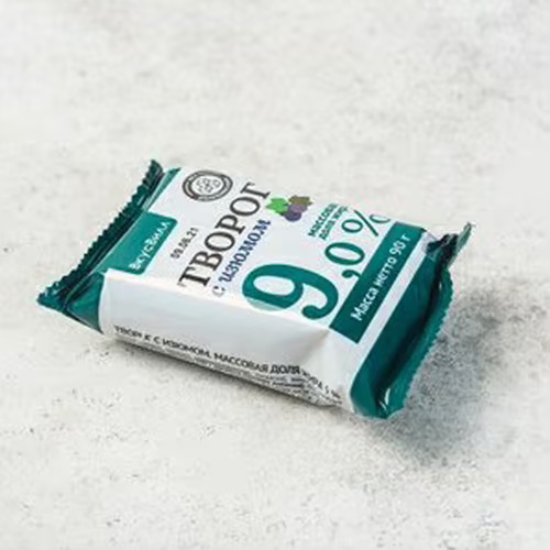 

Творог ВкусВилл с изюмом 9% БЗМЖ 90 г