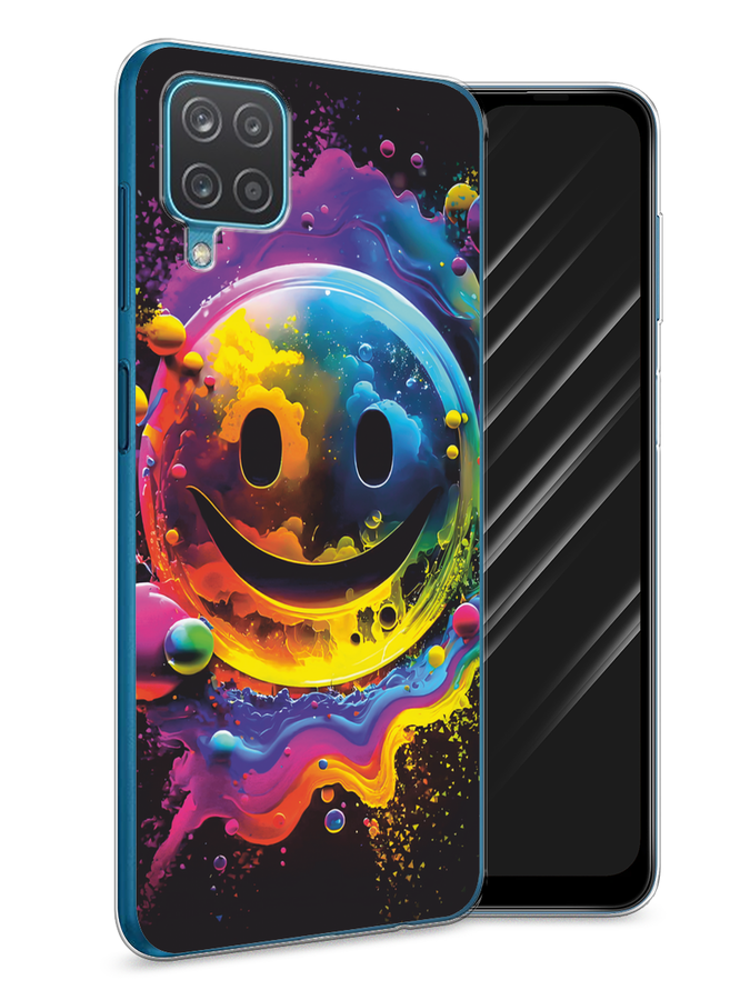 

Чехол Awog на Samsung Galaxy A12/M12 "Кислотный смайл", Фиолетовый;желтый;синий, 2101650-1