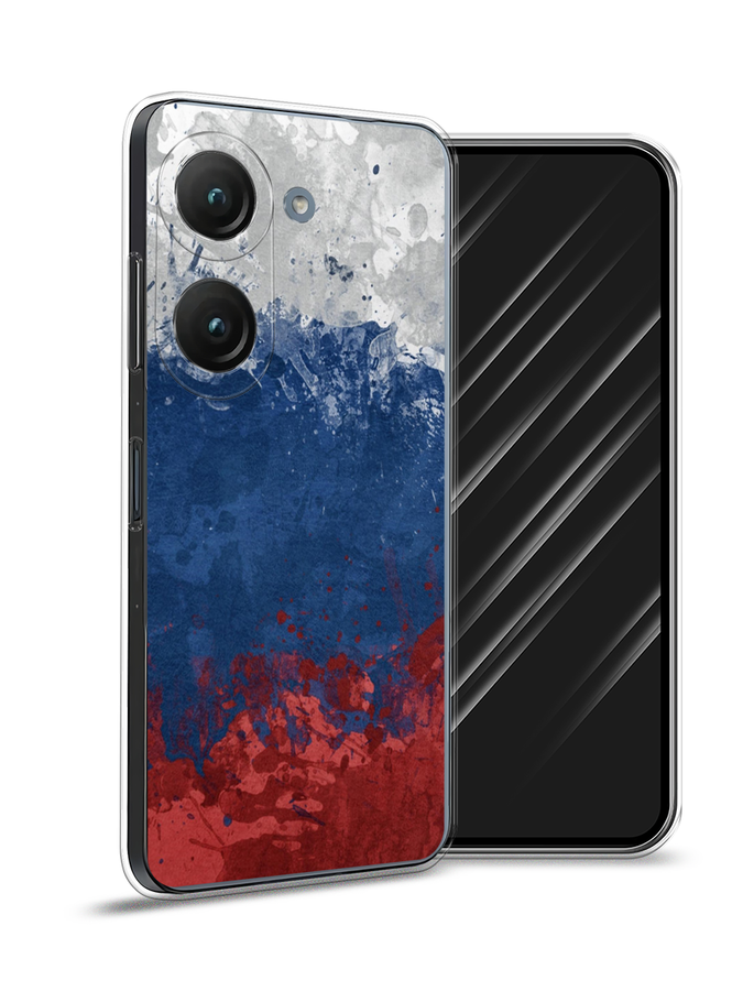 

Чехол Awog на Asus ZenFone 9 "Флаг России неровный", Белый;синий;красный, 44850-5
