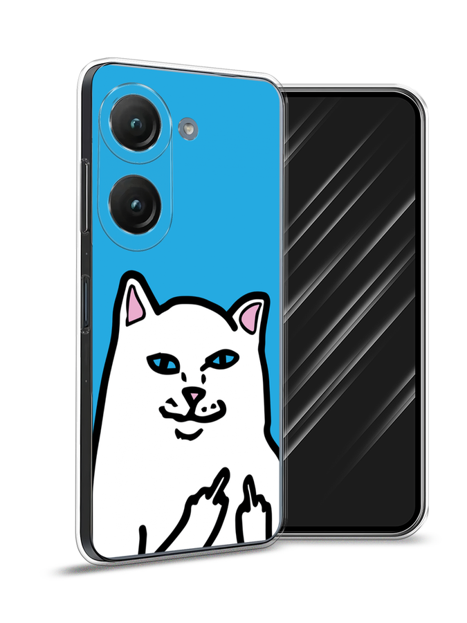 

Чехол Awog на Asus ZenFone 9 "Кот жесть", Белый;голубой;черный, 44850-9