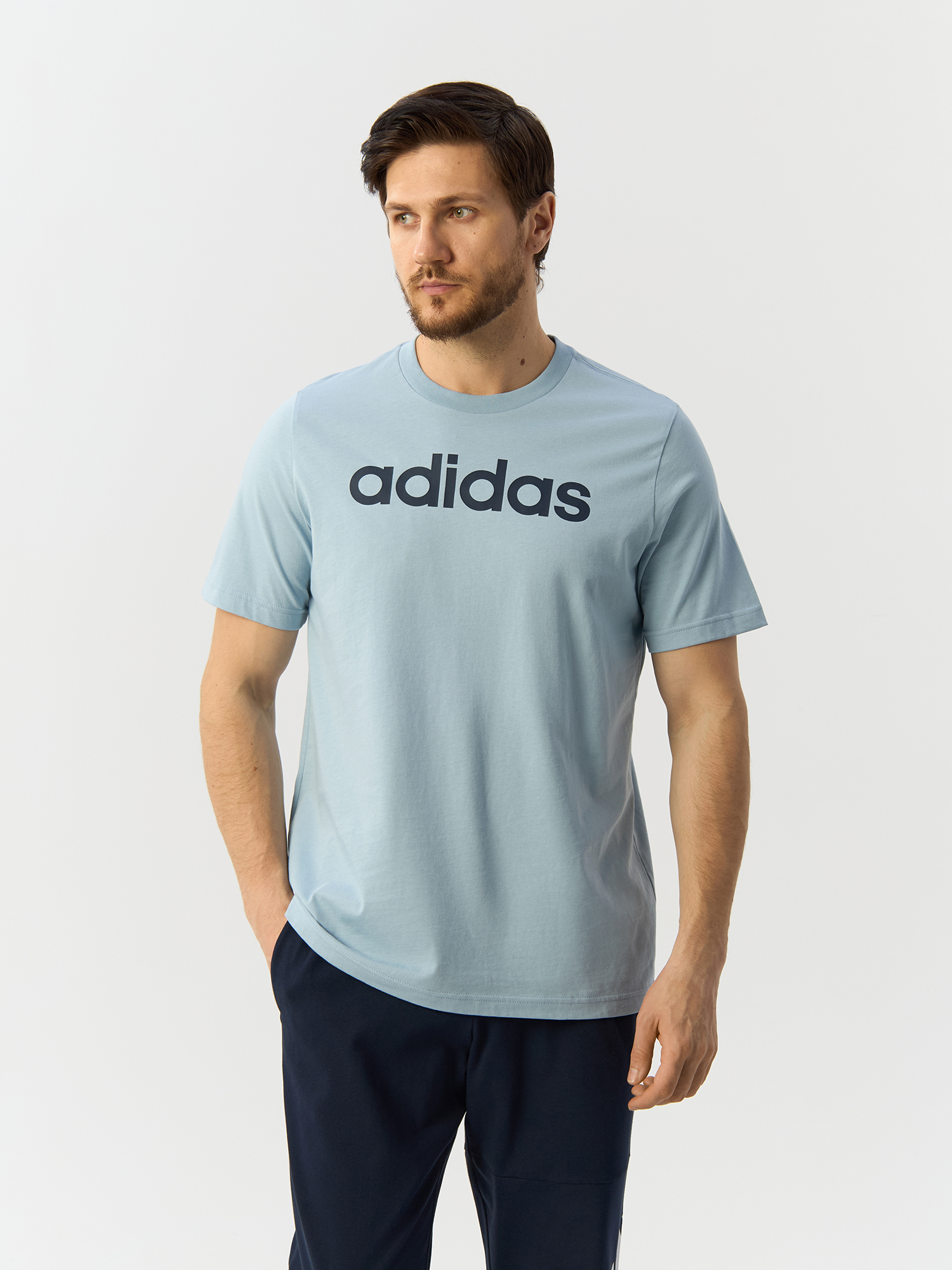 

Футболка мужская Adidas Herren Essentials IS1382 голубая S, Голубой, Herren Essentials