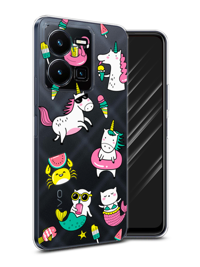 

Чехол Awog на Vivo Y35 4G / Виво Y35 4G "На отдыхе", Белый;голубой;розовый
