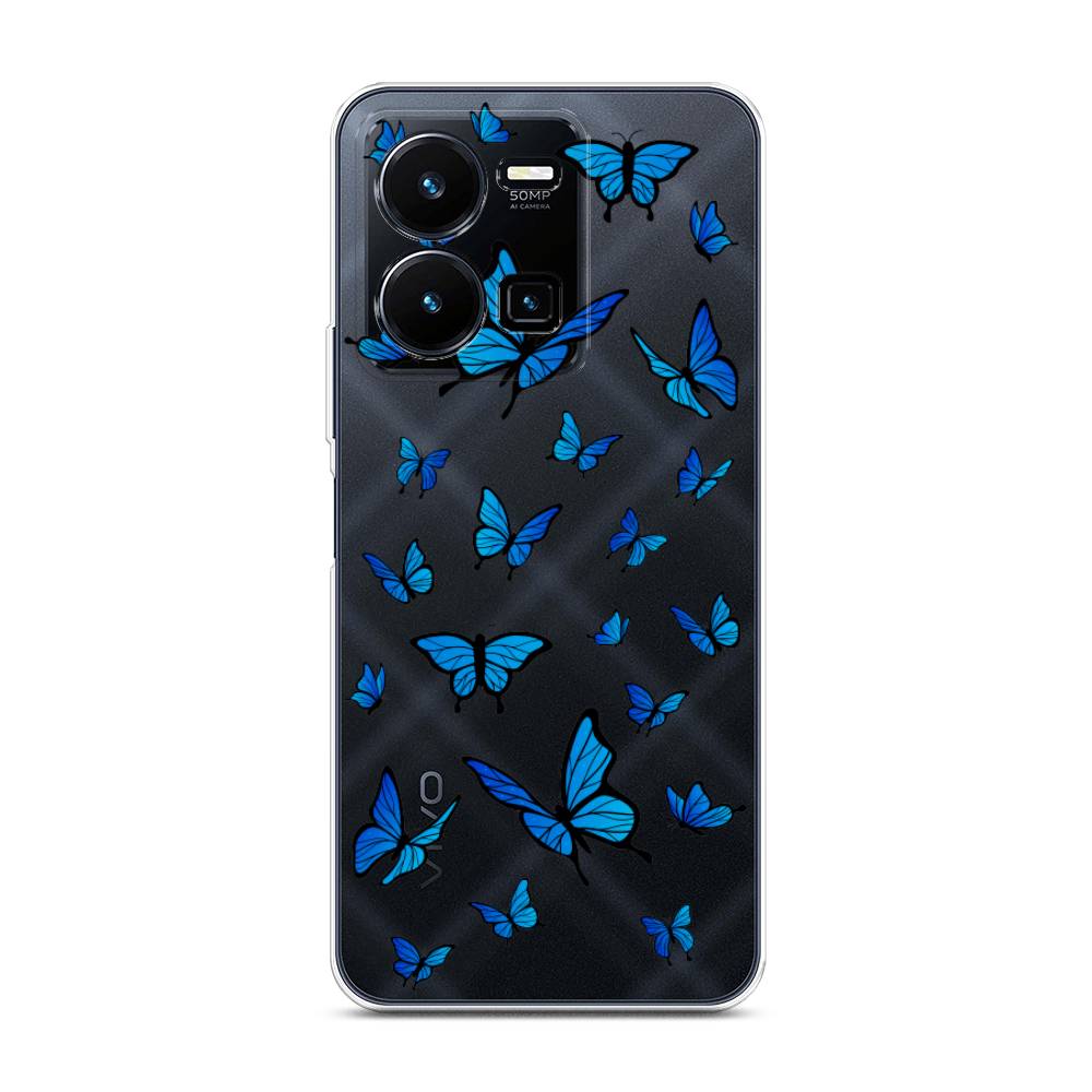 

Чехол Awog на Vivo Y35 4G / Виво Y35 4G "Синие бабочки", Синий;белый