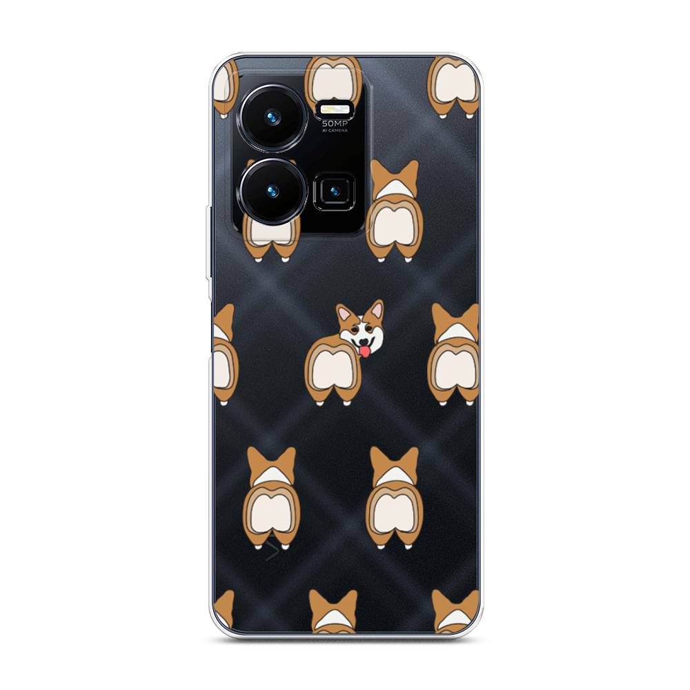 

Чехол Awog на Vivo Y35 4G / Виво Y35 4G "Милый корги фон", Белый;бежевый;коричневый