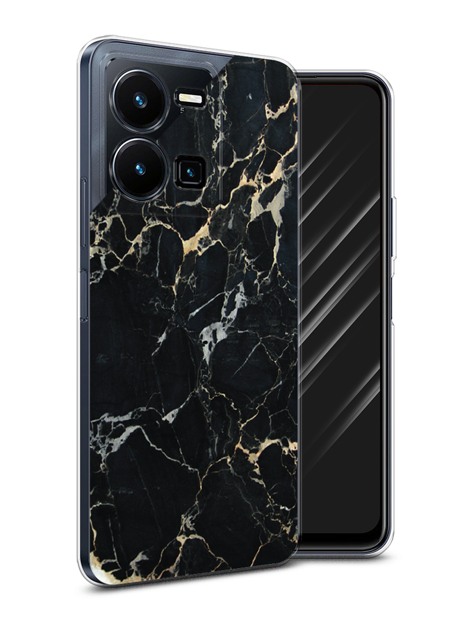 

Чехол Awog на Vivo Y35 4G / Виво Y35 4G "Черный мрамор уголок", Черный;золотистый