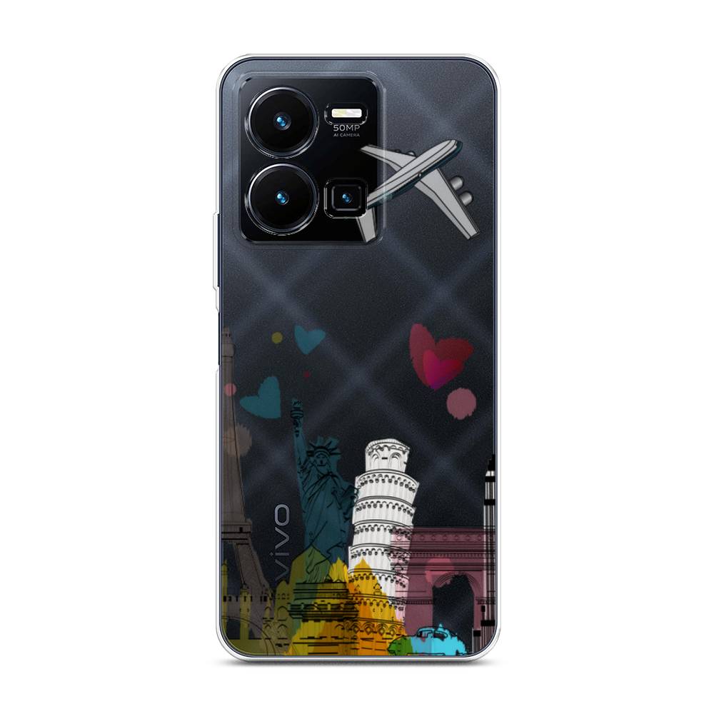 

Чехол Awog на Vivo Y35 4G / Виво Y35 4G "Самолет путешествий", Желтый