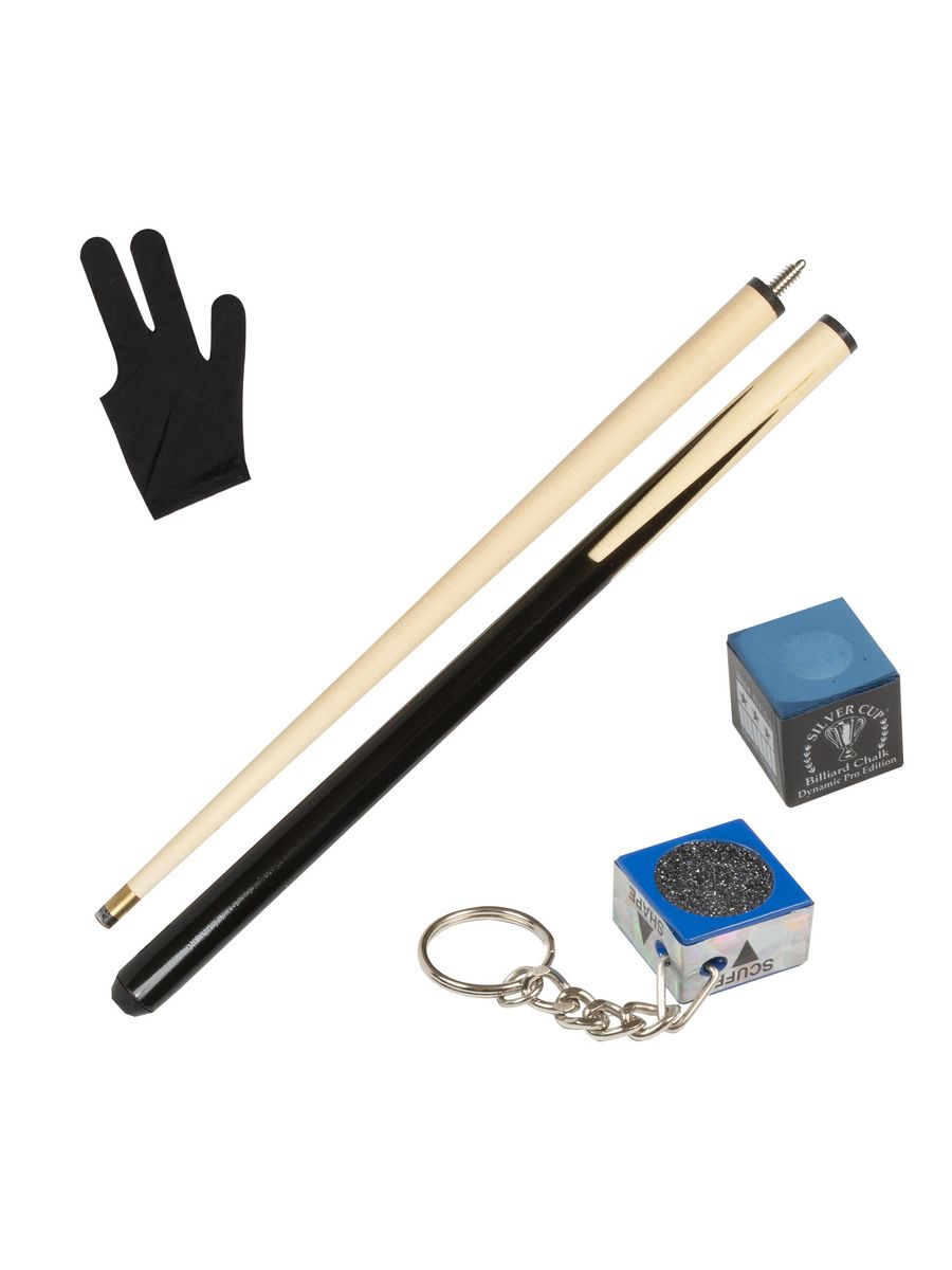 

Бильярдный кий для пула и пирамиды Sport&Play двухсоставной + набор аксессуаров, Бежевый;черный