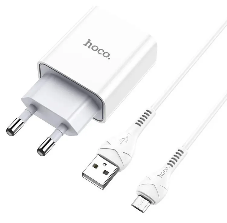 

Сетевое зарядное устройство Hoco C81A micro usb 1xUSB 2.1 А белый, C81A