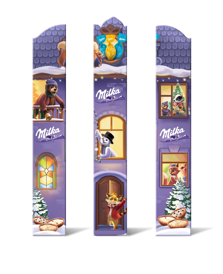 Шоколадные конфеты MILKA Бон Бон Ракета Новогодний набор, Молочный шоколад, Коробка 94.5гр