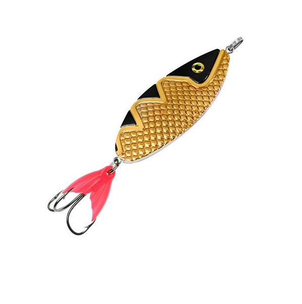 Блесна для рыбалки AQUA СПИНКА 42,0g цвет 02 (золото, серебро, черный металлик), 1 штука