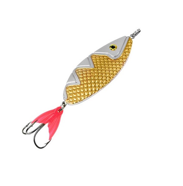 Блесна для рыбалки AQUA СПИНКА 42,0g цвет 06 (золото, серебро), 1 штука