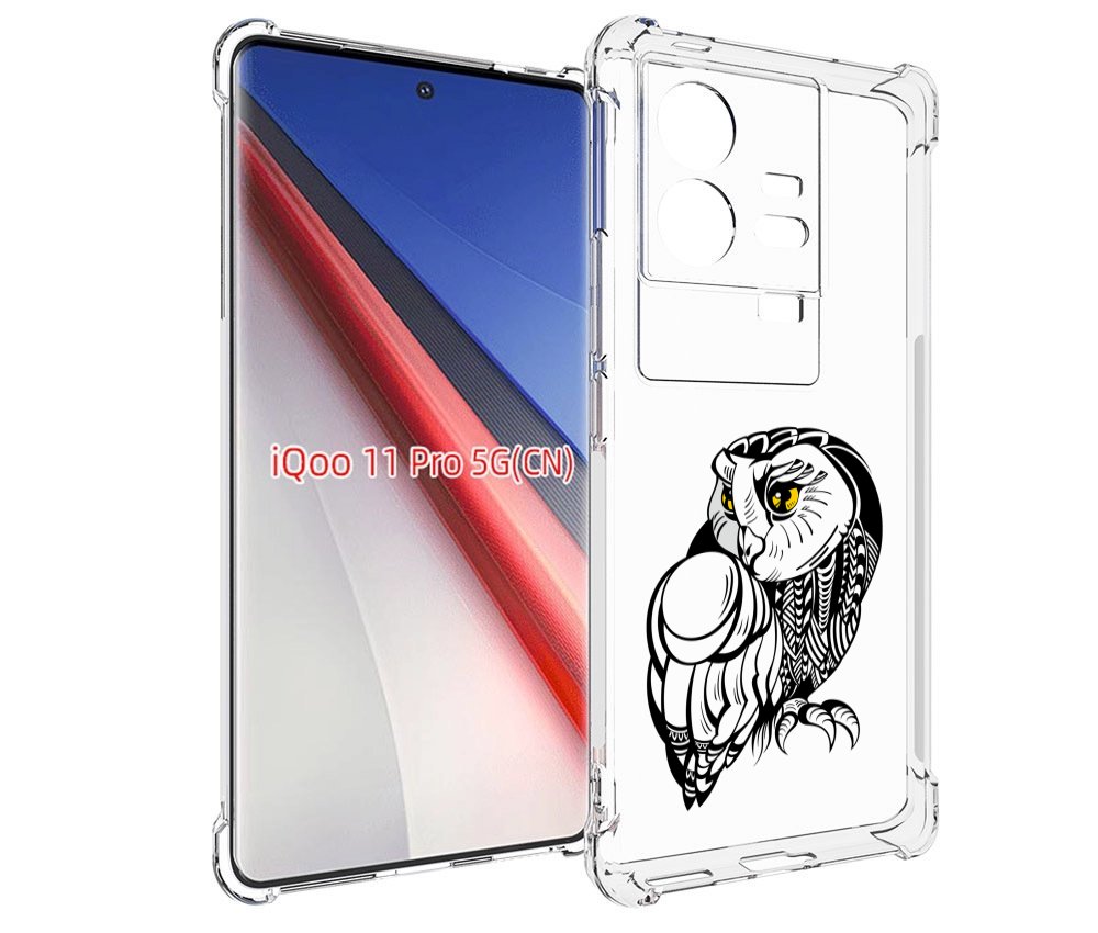 

Чехол бампер MyPads сова-красотка для Vivo iQOO 11 Pro противоуд..., Прозрачный, Tocco