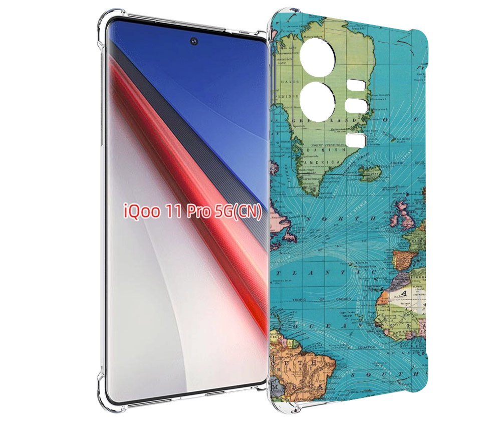

Чехол бампер MyPads старая карта земли для Vivo iQOO 11 Pro прот..., Прозрачный, Tocco