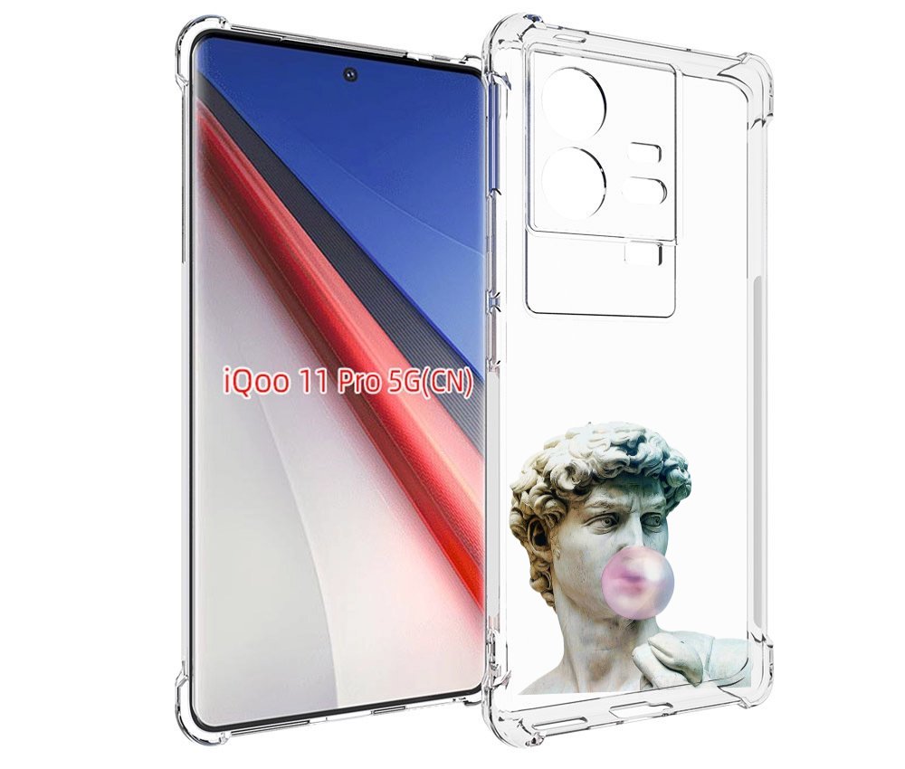 

Чехол бампер MyPads статуя-с-жвачкой для Vivo iQOO 11 Pro против..., Прозрачный, Tocco
