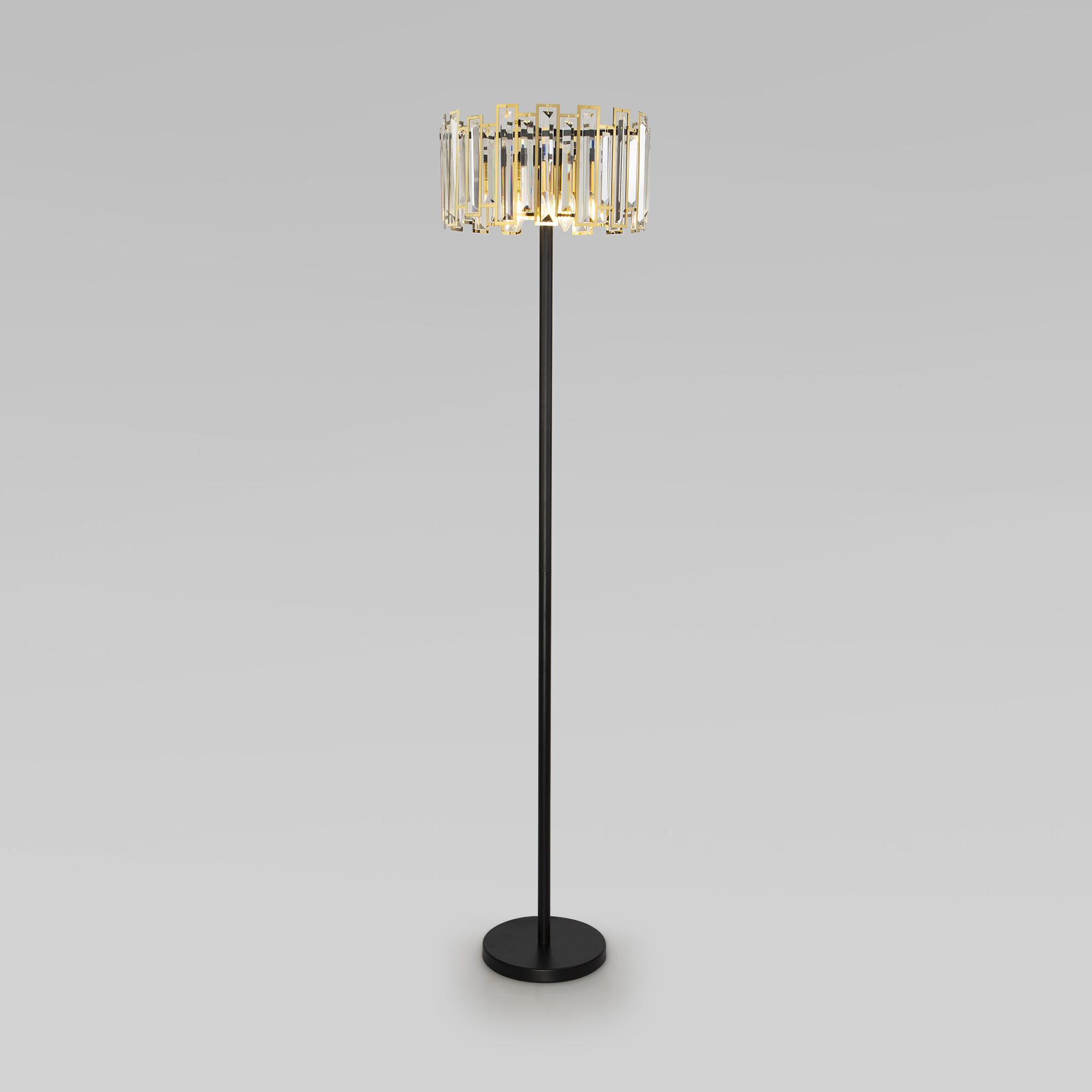 Напольный светильник Bogate's Cella 01150/3 черный/золото с хрусталем Strotskis E14