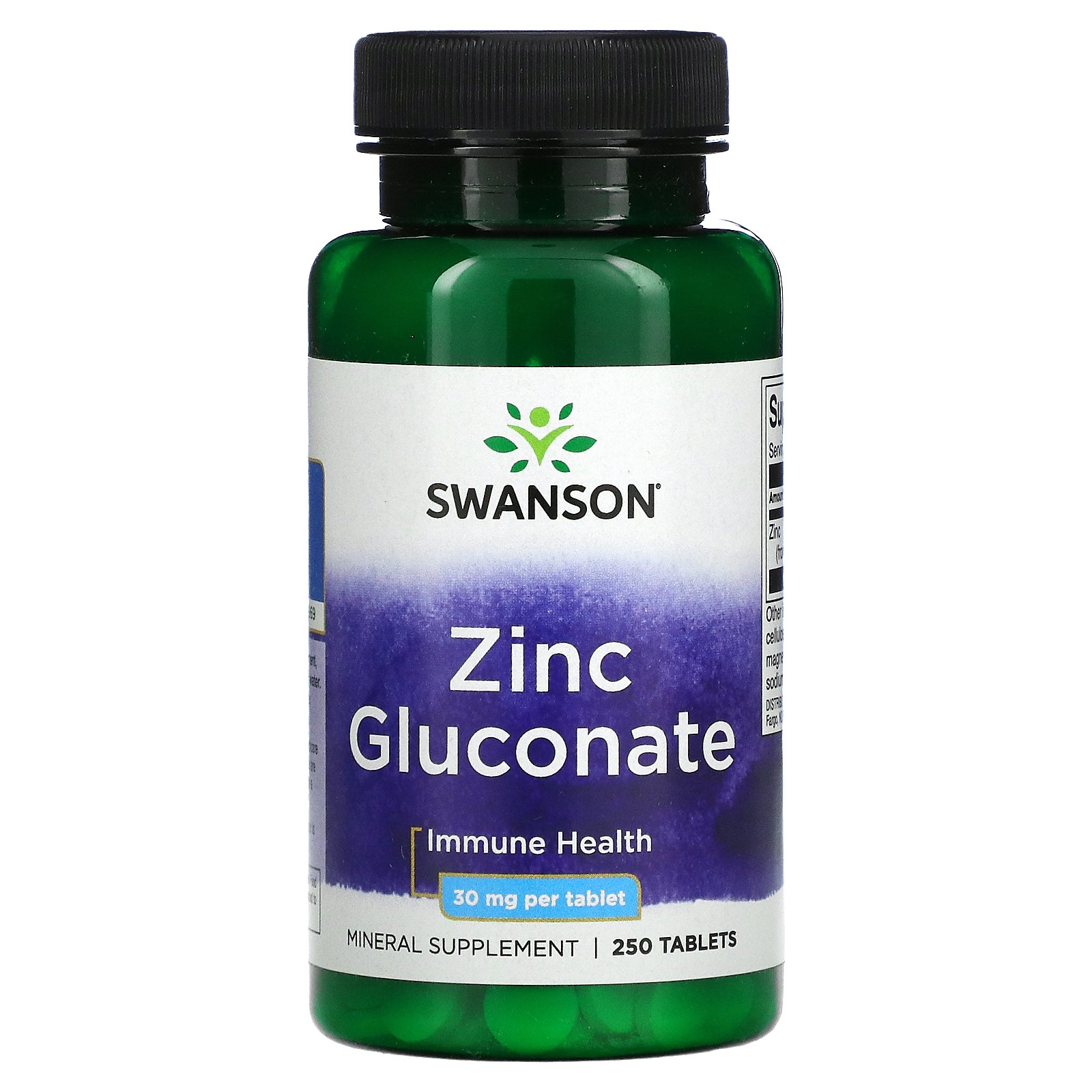 Купить Swanson Zinc Gluconate 30 mg 250 таб, Цинк глюконат Swanson Zinc Gluconate таблетки 30 мг 250 шт.