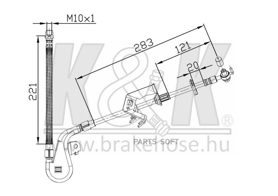 

Шланг Тормозной Передн Лев Citroen C5 08-, Peugeot 407 04- K&K арт. FT0927