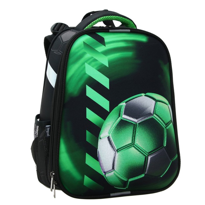 

Рюкзак каркасный Probag «Футбол» 38 х 30 х 16 см, эргономичная спинка, чёрный/зеленый