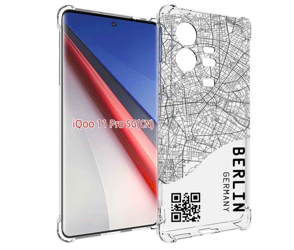 

Чехол бампер MyPads схема-берлин для Vivo iQOO 11 Pro противоуда..., Прозрачный, Tocco