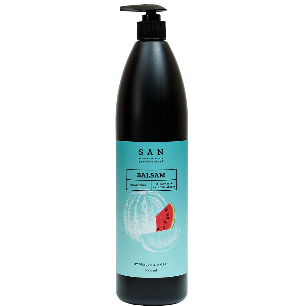 Бальзам для волос SAN Professional увлажняющий с вытяжкой из мякоти и сока арбуза 1000 увлажняющий кондиционирующий шампунь recharge 200 016 1000 мл