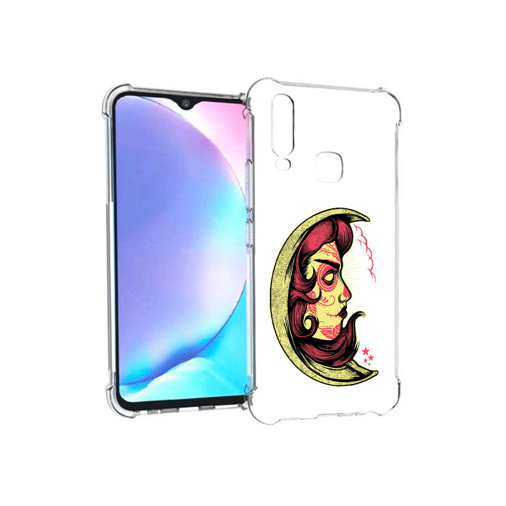 

Чехол MyPads Tocco для Vivo Y17 желтый полумесяц с лицом девушки (PT136369.382.346), Tocco